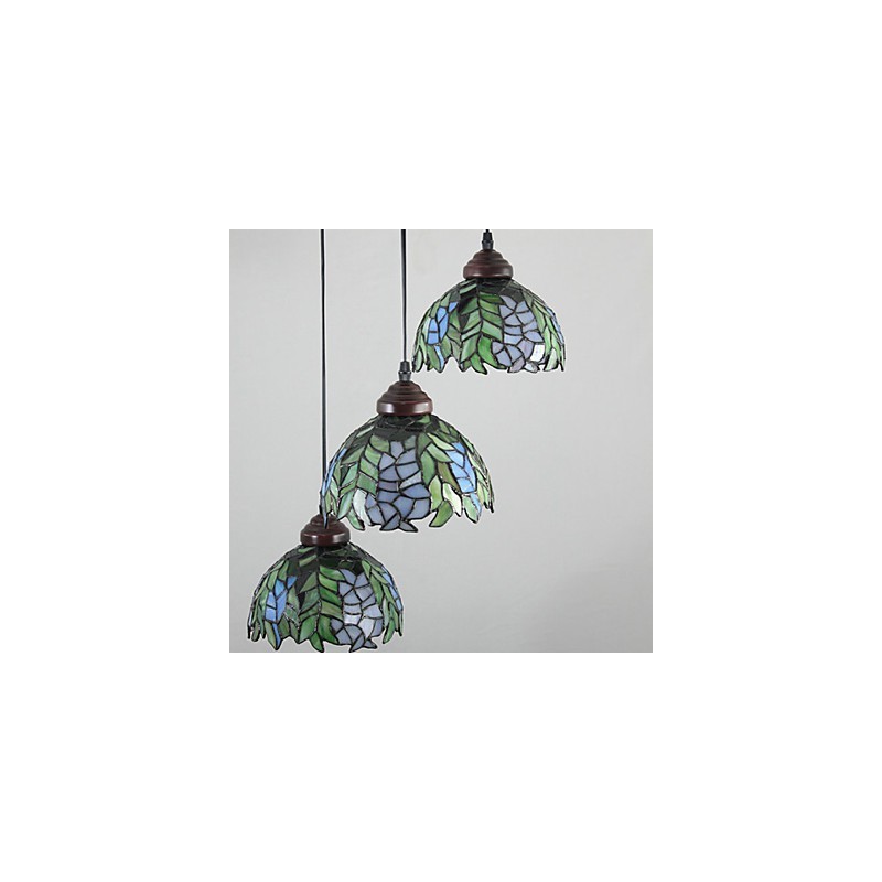 Lampadario a sospensione in vetro colorato stile rustico retrò