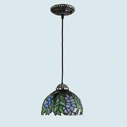 Lampadario a sospensione in vetro colorato stile rustico retrò