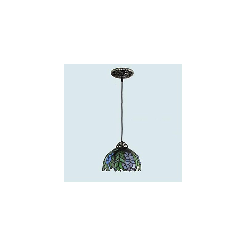 Lampadario a sospensione in vetro colorato stile rustico retrò