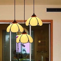 Lampadario a sospensione in vetro colorato stile retrò rustico