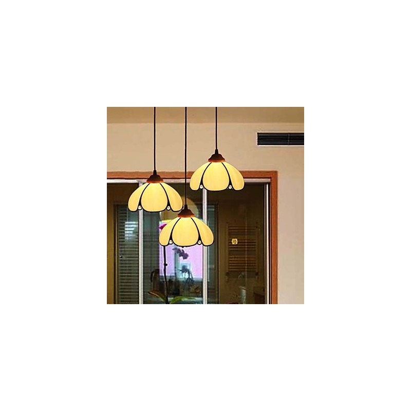 Lampadario a sospensione in vetro colorato stile retrò rustico