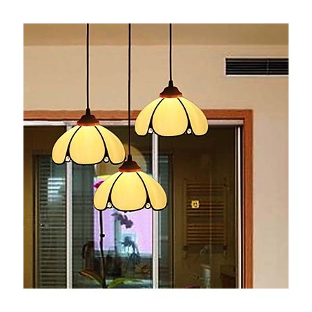 Lampadario a sospensione in vetro colorato stile retrò rustico