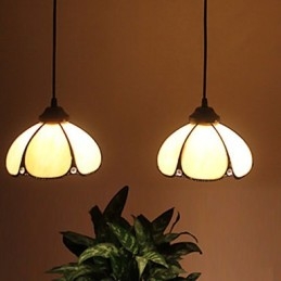 Lampadario a sospensione in vetro colorato stile retrò rustico
