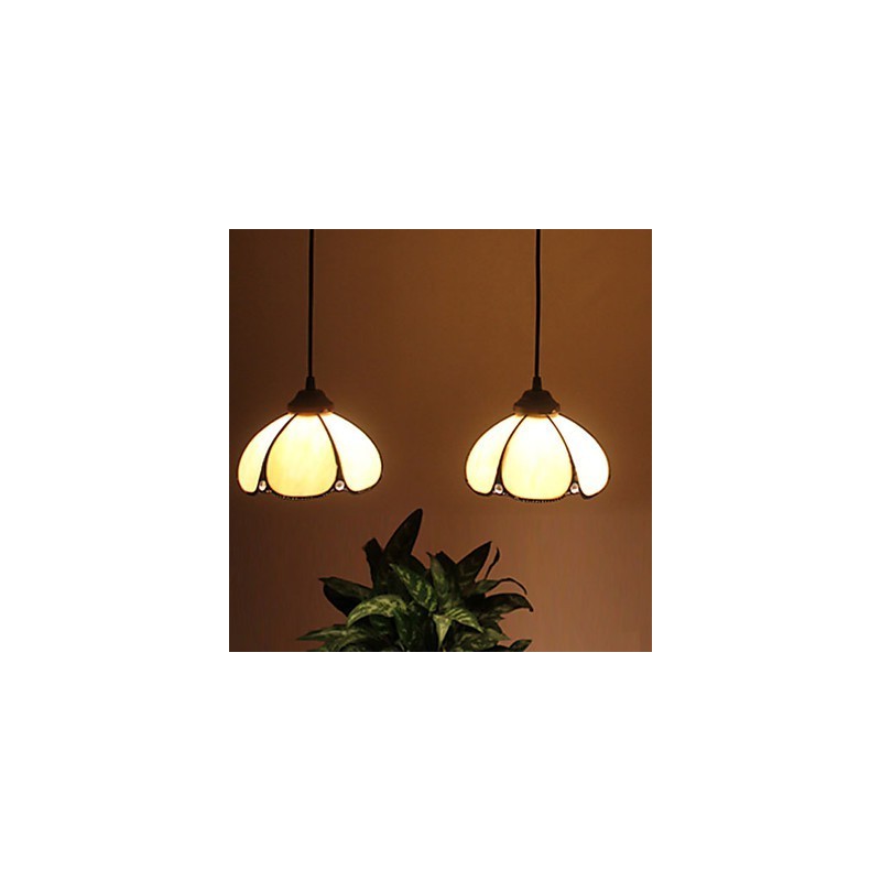 Lampadario a sospensione in vetro colorato stile retrò rustico