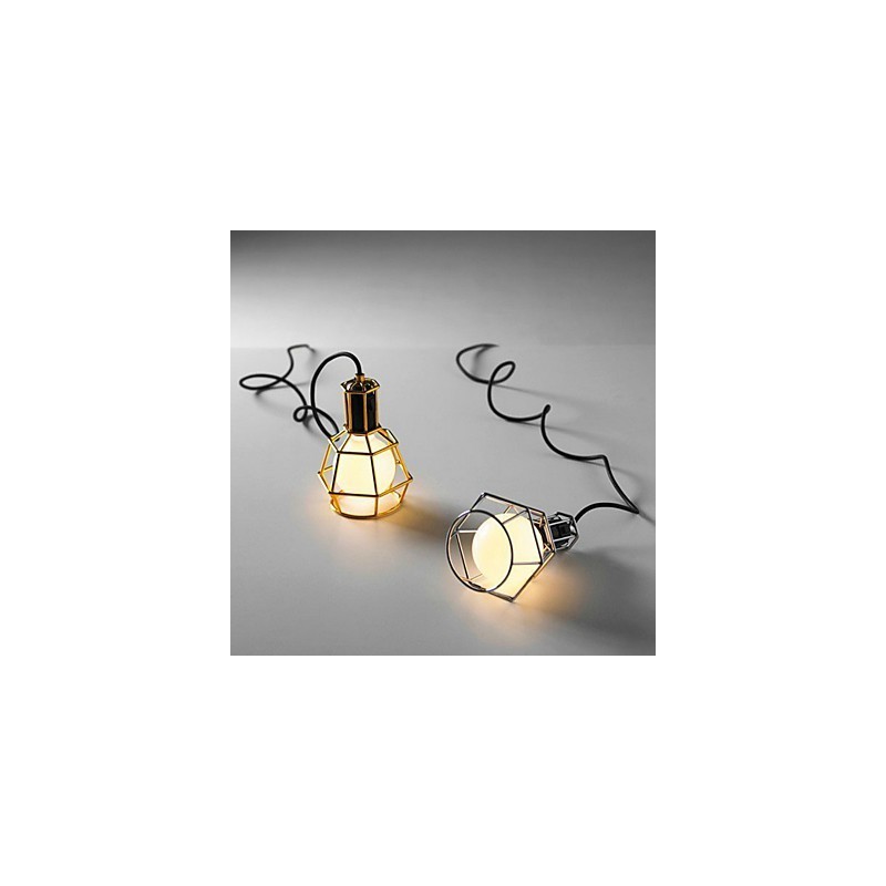 Lampada a sospensione in metallo elettroplaccato stile country garage oro