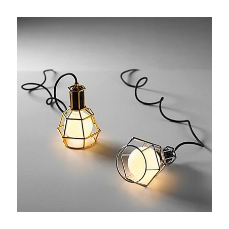 Lampada a sospensione in metallo elettroplaccato stile country garage oro