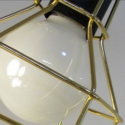 Lampada a sospensione in metallo elettroplaccato stile country garage oro