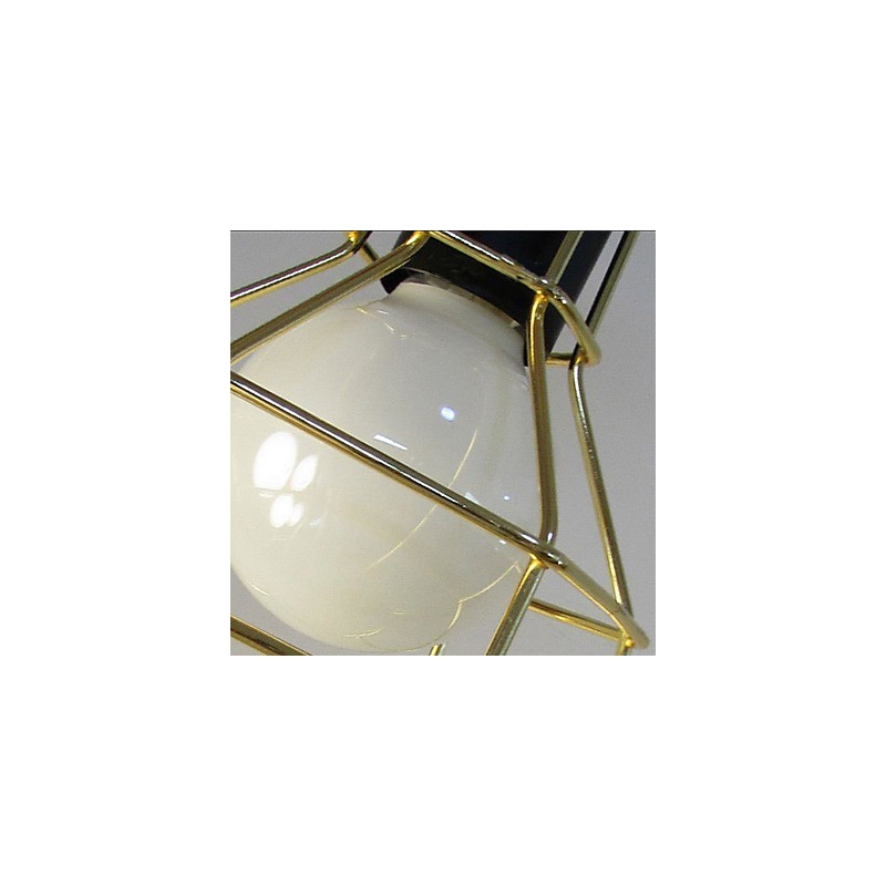 Lampada a sospensione in metallo elettroplaccato stile country garage oro