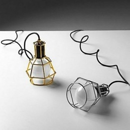 Lampada a sospensione in metallo elettroplaccato stile country garage oro