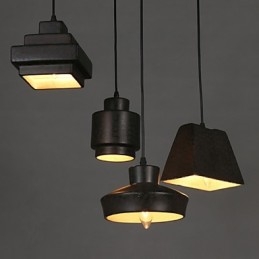 Lampadario a sospensione in vetro retrò country americano con effetto arrugginito e luce a goccia
