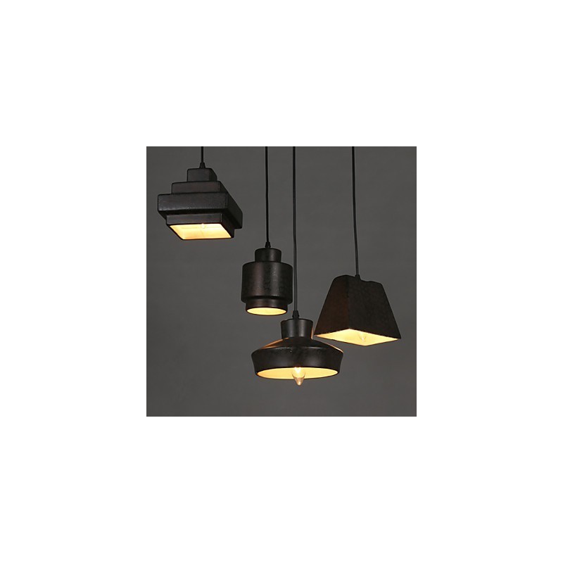 Lampadario a sospensione in vetro retrò country americano con effetto arrugginito e luce a goccia