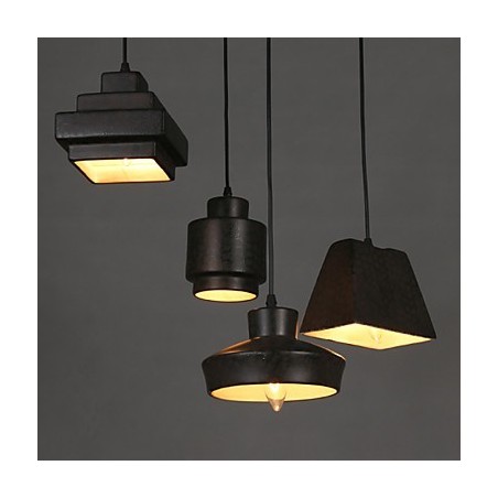 Lampadario a sospensione in vetro retrò country americano con effetto arrugginito e luce a goccia