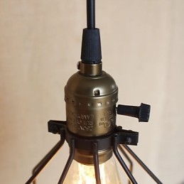 Lampada a sospensione in ferro creativa stile rurale americano, 1 lampadina, nero, E26/E27