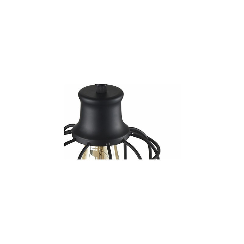 Lampada a sospensione vintage Edison con paralume a gabbia in metallo nero