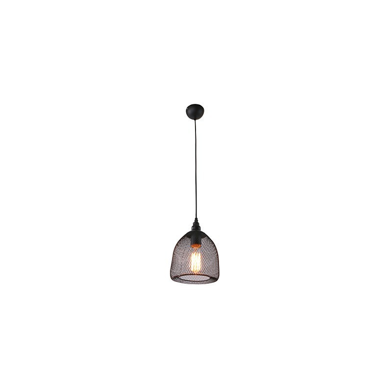 Lampada a sospensione mini stile rustico country retrò Lodge in metallo nero