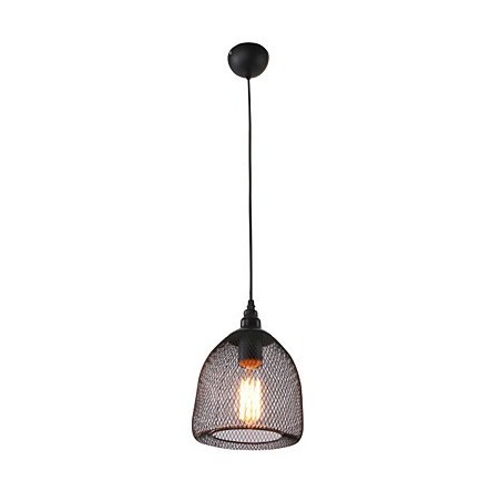 Lampada a sospensione mini stile rustico country retrò Lodge in metallo nero