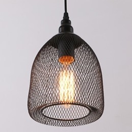 Lampada a sospensione mini stile rustico country retrò Lodge in metallo nero