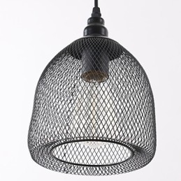 Lampada a sospensione mini stile rustico country retrò Lodge in metallo nero
