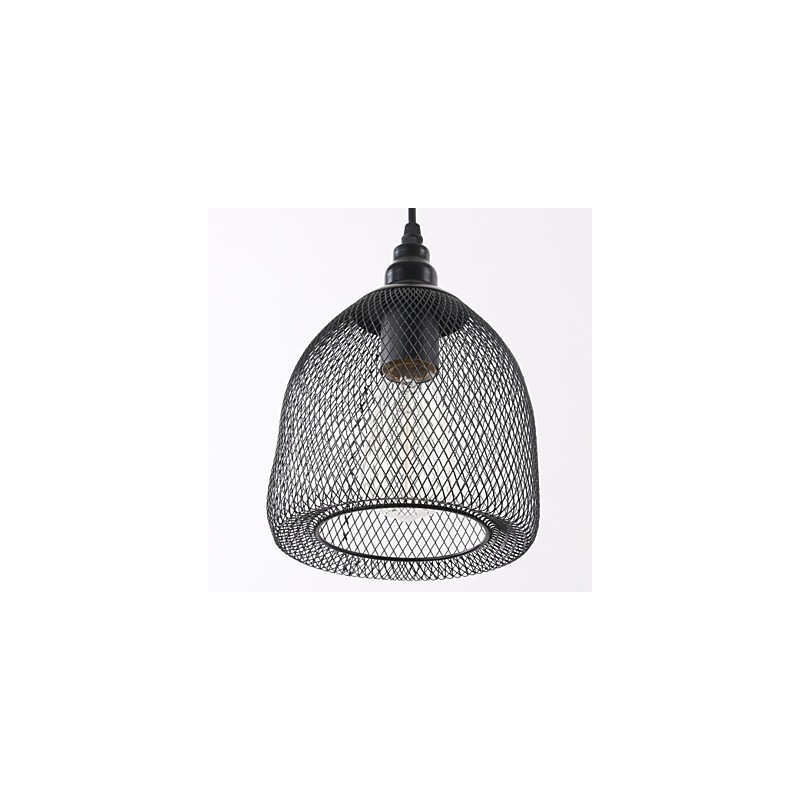Lampada a sospensione mini stile rustico country retrò Lodge in metallo nero