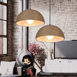 Lampada a sospensione 30 Semicerchio stile nordico con corda di canapa, 1 lampadina
