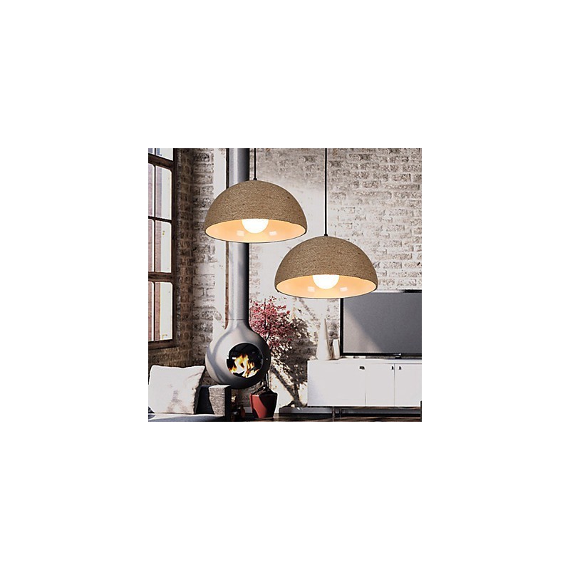 Lampada a sospensione 30 Semicerchio stile nordico con corda di canapa, 1 lampadina