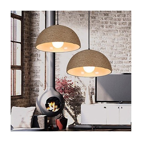 Lampada a sospensione 30 Semicerchio stile nordico con corda di canapa, 1 lampadina