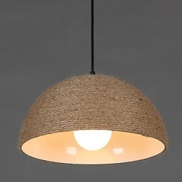 Lampada a sospensione 30 Semicerchio stile nordico con corda di canapa, 1 lampadina