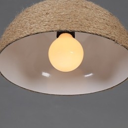 Lampada a sospensione 30 Semicerchio stile nordico con corda di canapa, 1 lampadina