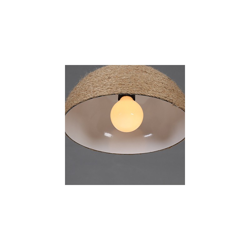 Lampada a sospensione 30 Semicerchio stile nordico con corda di canapa, 1 lampadina