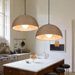 Lampada a sospensione 30 Semicerchio stile nordico con corda di canapa, 1 lampadina