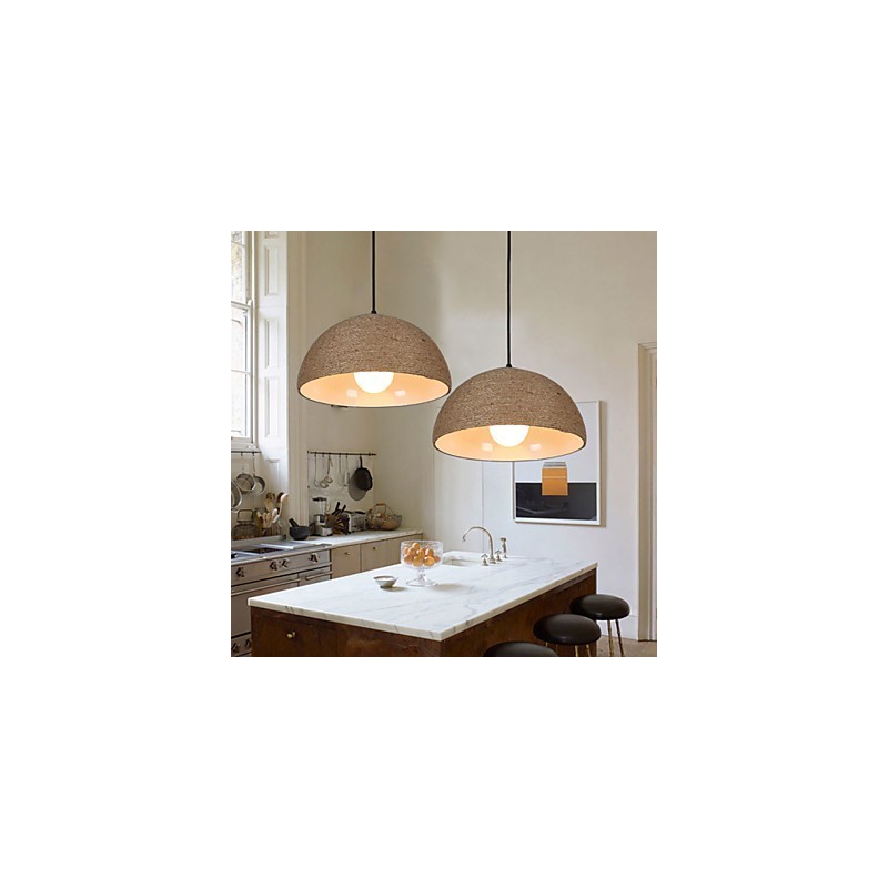 Lampada a sospensione 30 Semicerchio stile nordico con corda di canapa, 1 lampadina