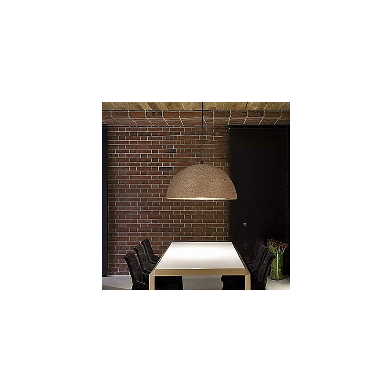 Lampada a sospensione 30 Semicerchio stile nordico con corda di canapa, 1 lampadina