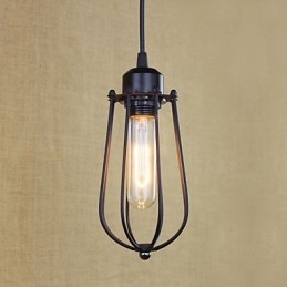 Lampadario a sospensione in ferro battuto stile country nero con paralume trasparente