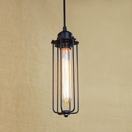 Lampadario a sospensione rustico in ferro battuto nero con dettagli gialli