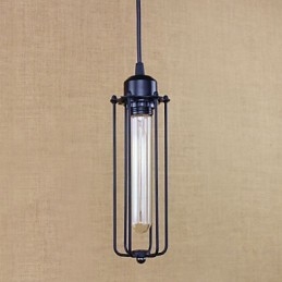 Lampadario a sospensione rustico in ferro battuto nero con dettagli gialli