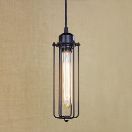 Lampadario a sospensione rustico in ferro battuto nero con dettagli gialli