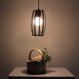 Lampada a sospensione retrò classica in metallo nero, E26/E27, 23,5 cm
