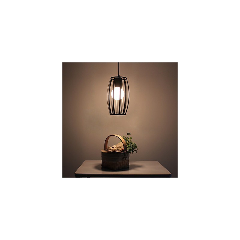 Lampada a sospensione retrò classica in metallo nero, E26/E27, 23,5 cm