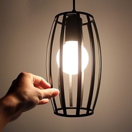 Lampada a sospensione retrò classica in metallo nero, E26/E27, 23,5 cm