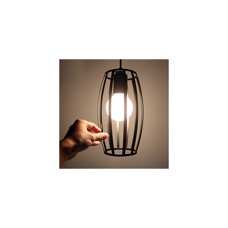 Lampada a sospensione retrò classica in metallo nero, E26/E27, 23,5 cm