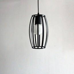 Lampada a sospensione retrò classica in metallo nero, E26/E27, 23,5 cm