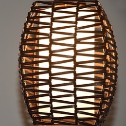 Cany Art Weaving Lampada a sospensione classica in legno/bambù e vetro, 3 luci