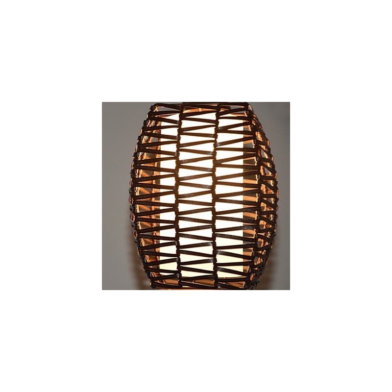 Cany Art Weaving Lampada a sospensione classica in legno/bambù e vetro, 3 luci