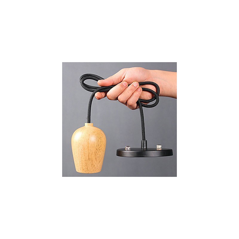 Lampada a sospensione mini stile country in legno/bambù 3 lampadine E26/E27