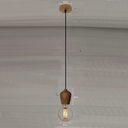 Lampada a sospensione mini stile country in legno/bambù 3 lampadine E26/E27