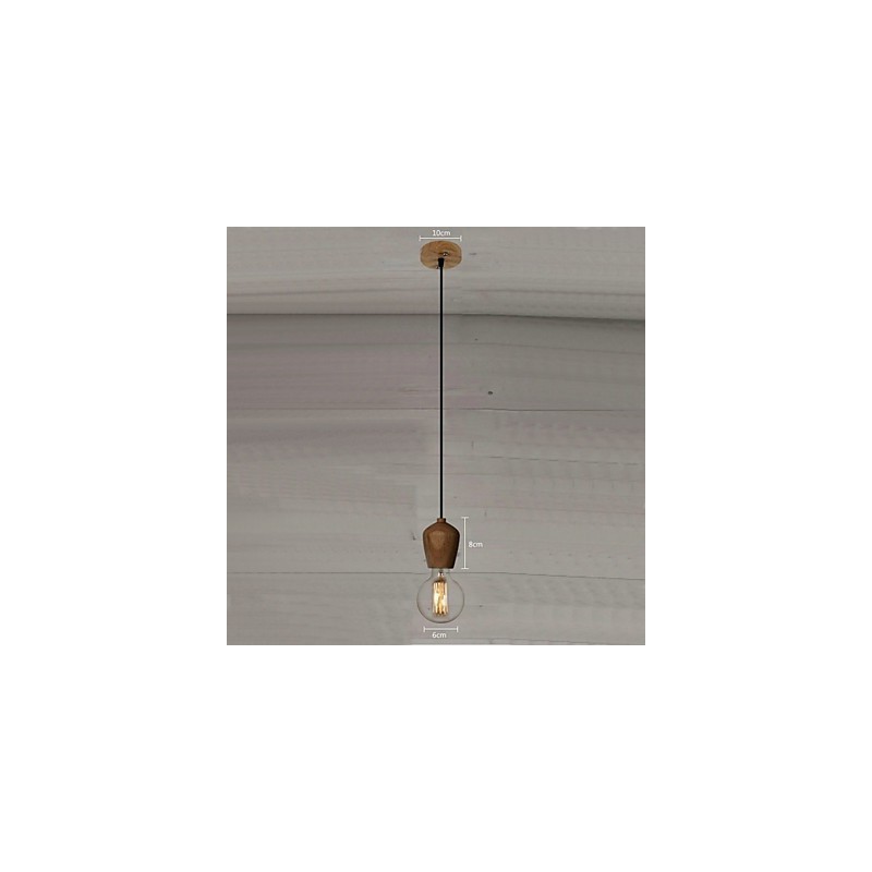 Lampada a sospensione mini stile country in legno/bambù 3 lampadine E26/E27