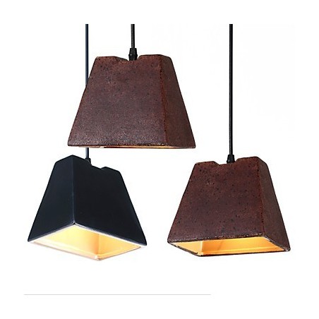 Lampada a sospensione vintage in ceramica nera Edison, stile industriale