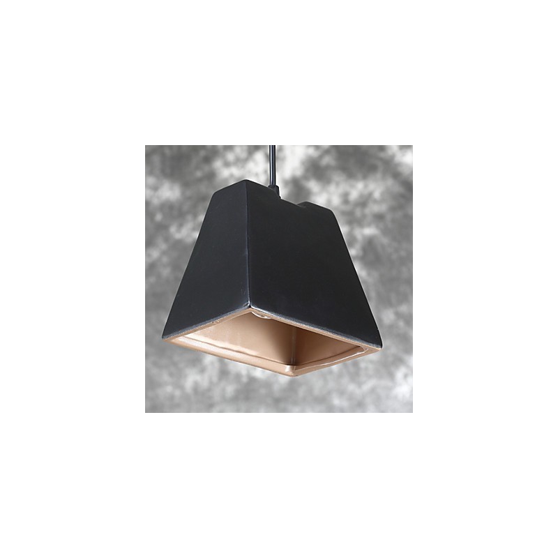 Lampada a sospensione vintage in ceramica nera Edison, stile industriale