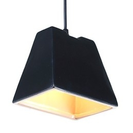 Lampada a sospensione vintage in ceramica nera Edison, stile industriale