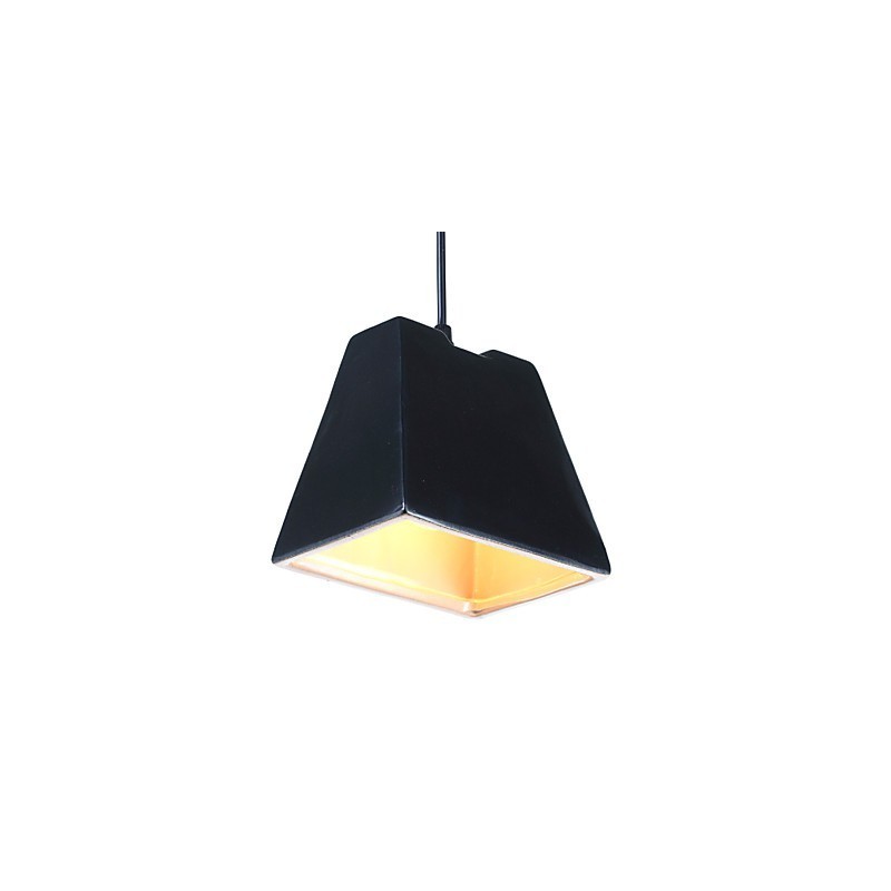 Lampada a sospensione vintage in ceramica nera Edison, stile industriale